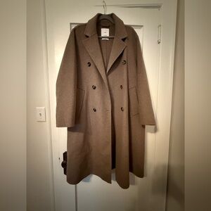 Mango Classic Tan Wool Trench Coat